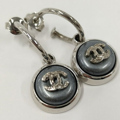 Chanel Earrings CC Logo Plated Blue