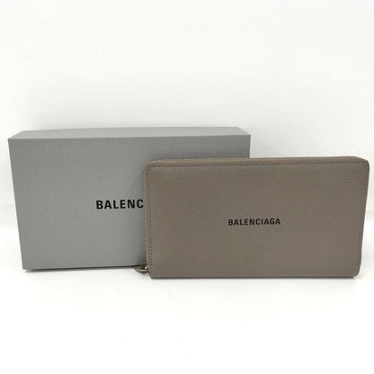 Balenciaga Wallet Round Fastener Leather Grey Ju