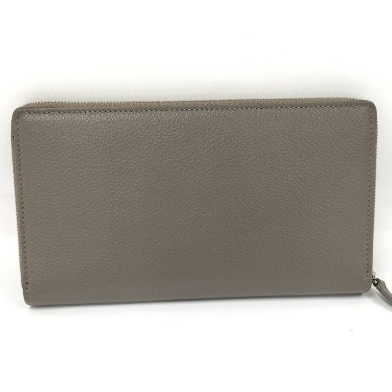 Balenciaga Wallet Round Fastener Leather Grey Ju
