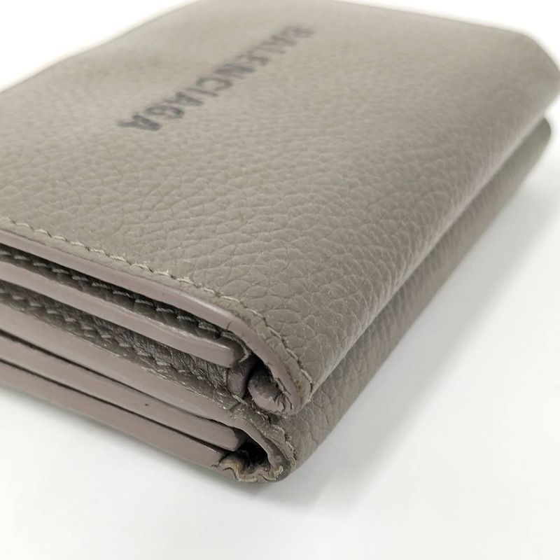 Balenciaga Trifold Compact Wallet Leather Gray