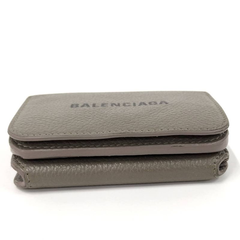 Balenciaga Trifold Compact Wallet Leather Gray