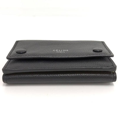 Celine Trifold Wallet Leather Black