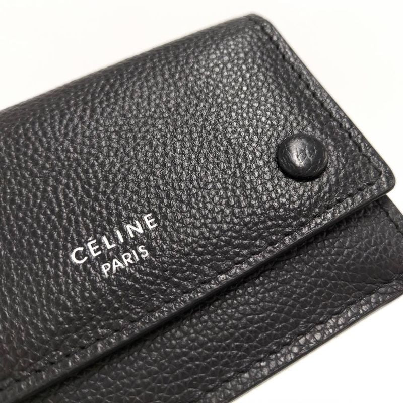 Celine Trifold Wallet Leather Black