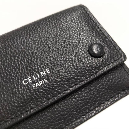 Celine Trifold Wallet Leather Black