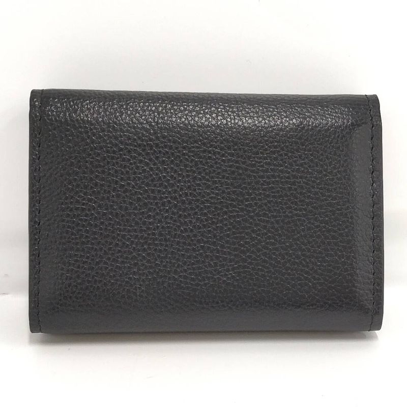 Celine Trifold Wallet Leather Black