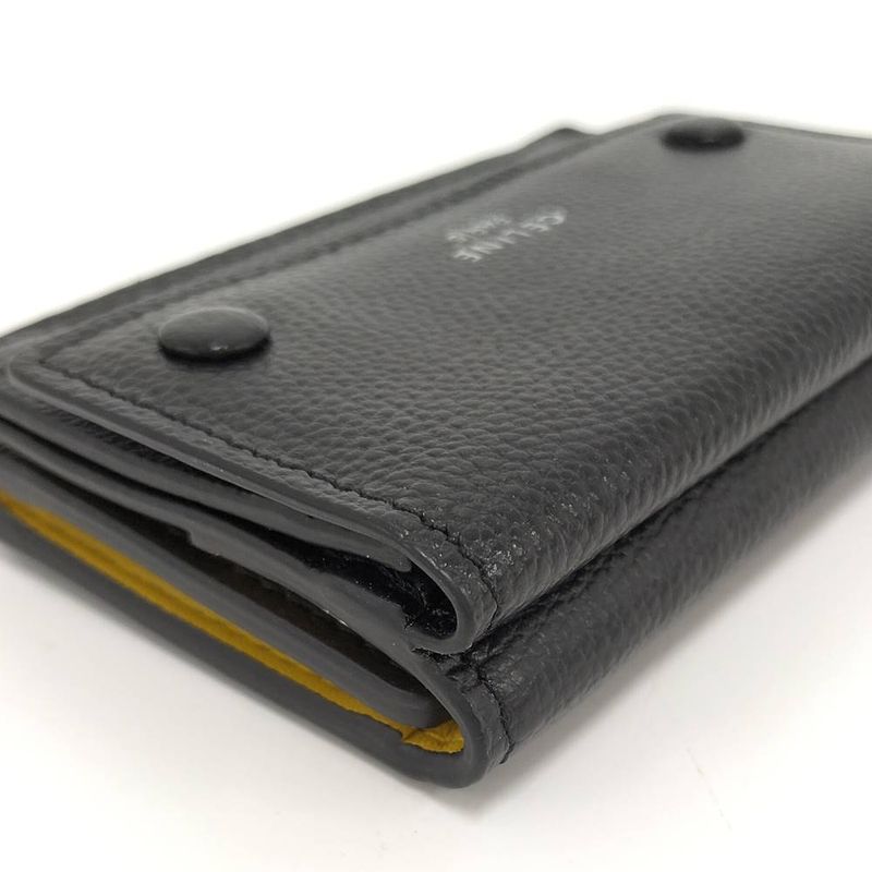 Celine Trifold Wallet Leather Black