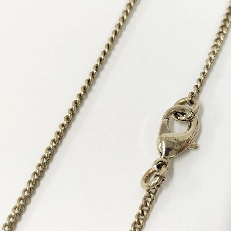 Chanel Pearl Necklace Line Stone Plated Gold