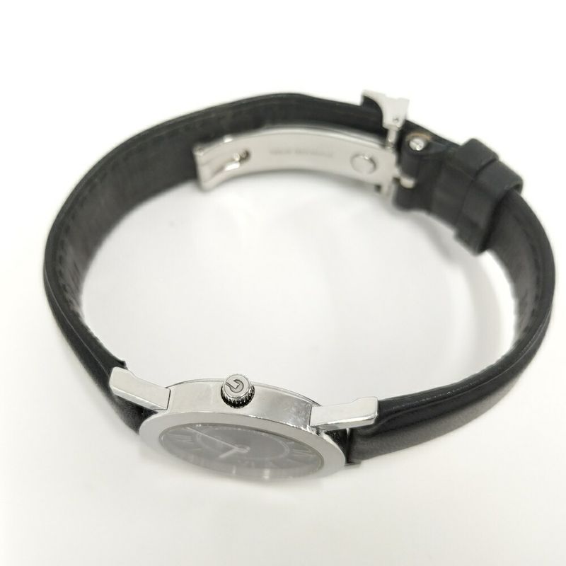 Gucci Watch SS Quartz Leather Black Dial