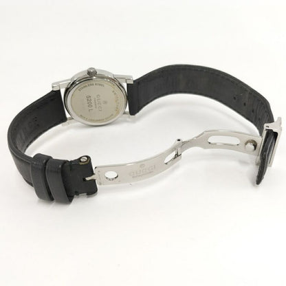 Gucci Watch SS Quartz Leather Black Dial