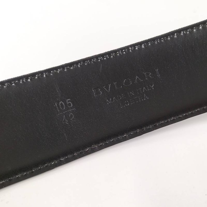 Bvlgari Logo Mania Belt Leather Black 105 42