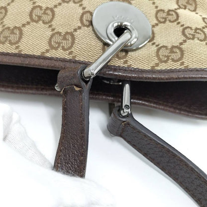 Gucci Tote GG Canvas Leather Brown