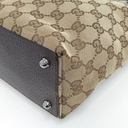 Gucci Tote GG Canvas Leather Brown