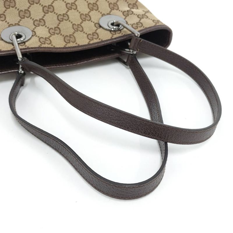 Gucci Tote GG Canvas Leather Brown