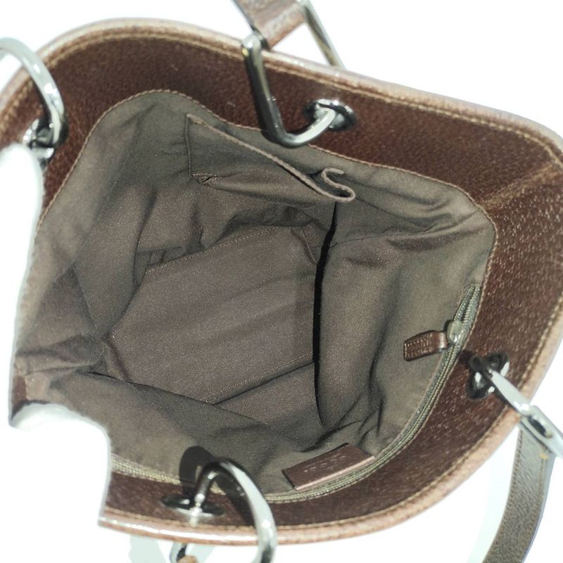 Gucci Tote GG Canvas Leather Brown