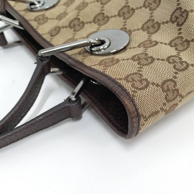 Gucci Tote GG Canvas Leather Brown