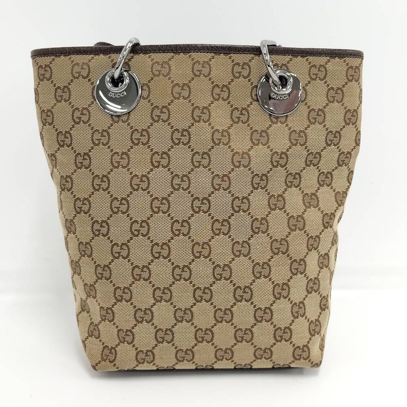 Gucci Tote GG Canvas Leather Brown