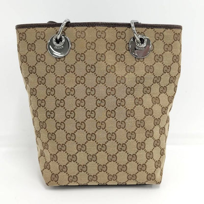 Gucci Tote GG Canvas Leather Brown