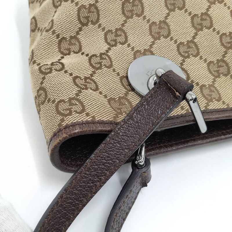 Gucci Tote GG Canvas Leather Brown