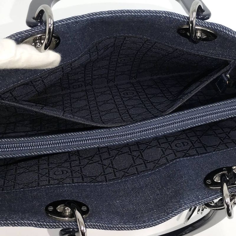 Dior Lady Handbag Denim Blue