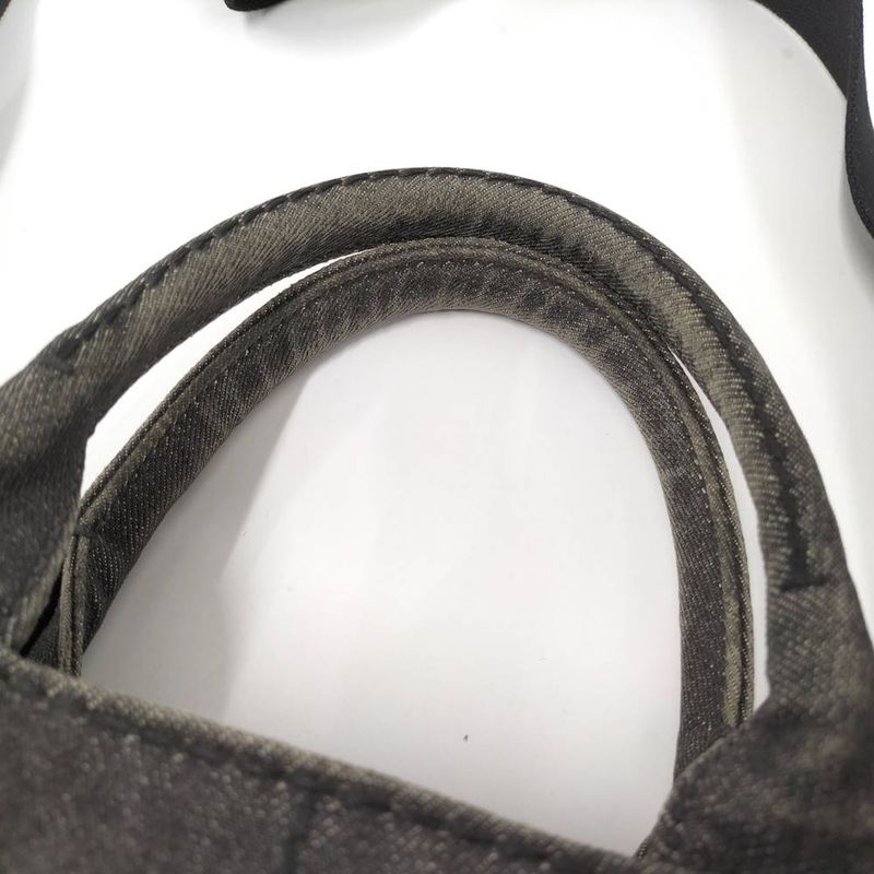 Prada 2-Way Shoulder Bag Canapa Mini Tote Denim Black