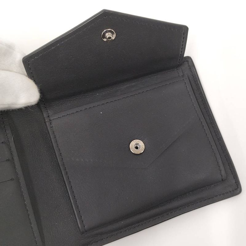 Louis Vuitton LV Aerogram Portefeuille Marco Bifold Wallet Leather Black