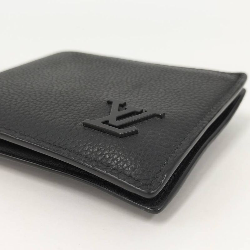 Louis Vuitton LV Aerogram Portefeuille Marco Bifold Wallet Leather Black