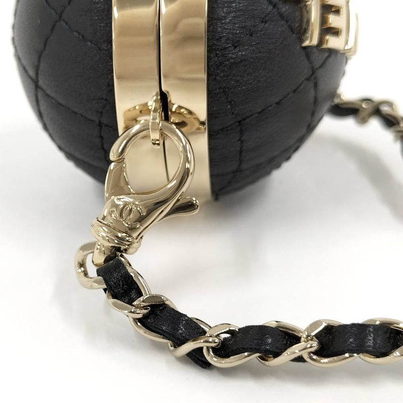 Chanel Mini Bag Charm Quilted Lambskin Leather Black