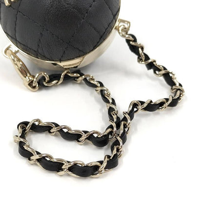 Chanel Mini Bag Charm Quilted Lambskin Leather Black