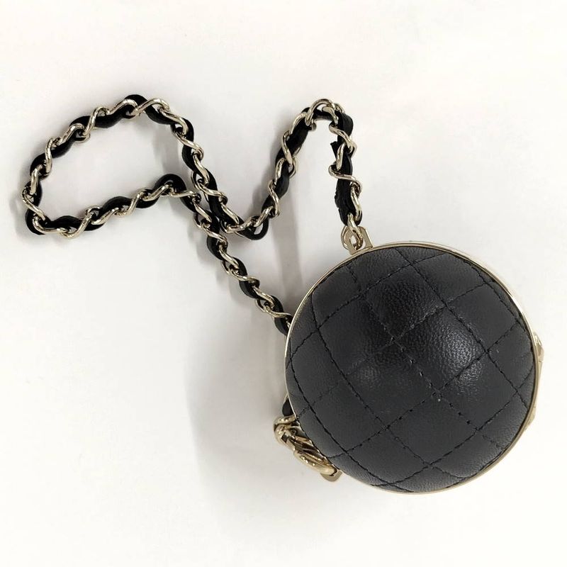 Chanel Mini Bag Charm Quilted Lambskin Leather Black