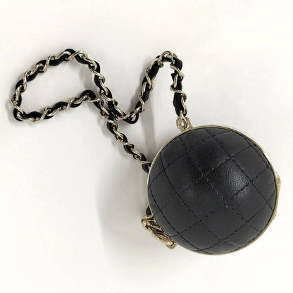 Chanel Mini Bag Charm Quilted Lambskin Leather Black