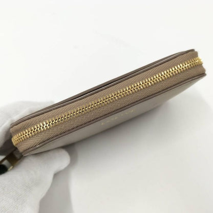 Loewe Zip Coin Bath Leather Beige Wallet