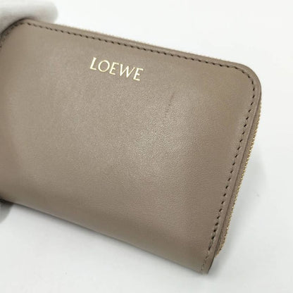 Loewe Zip Coin Bath Leather Beige Wallet