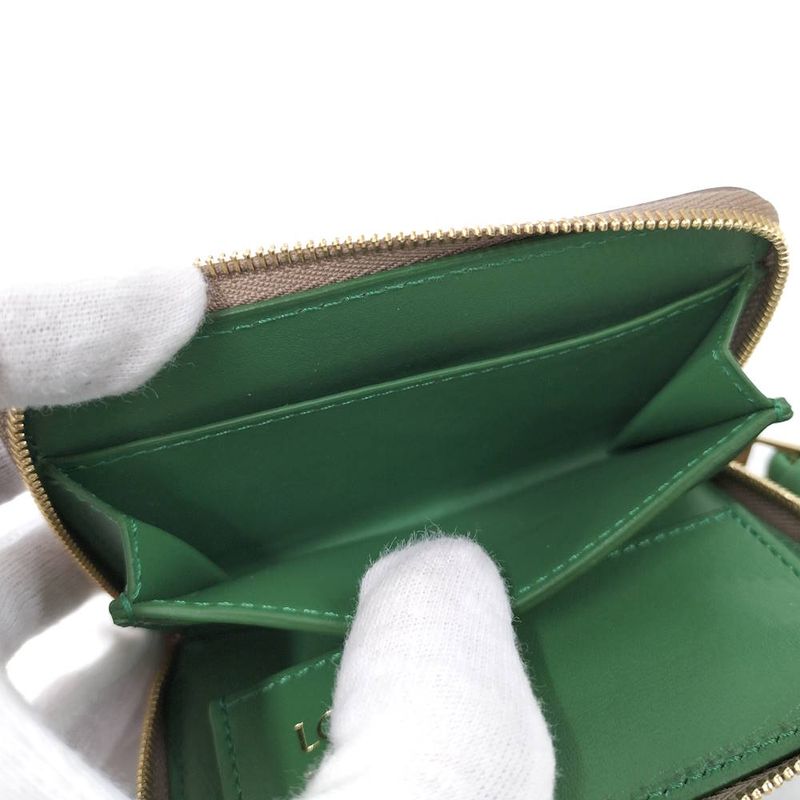 Loewe Zip Coin Bath Leather Beige Wallet