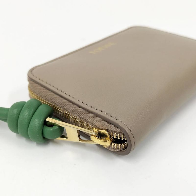 Loewe Zip Coin Bath Leather Beige Wallet