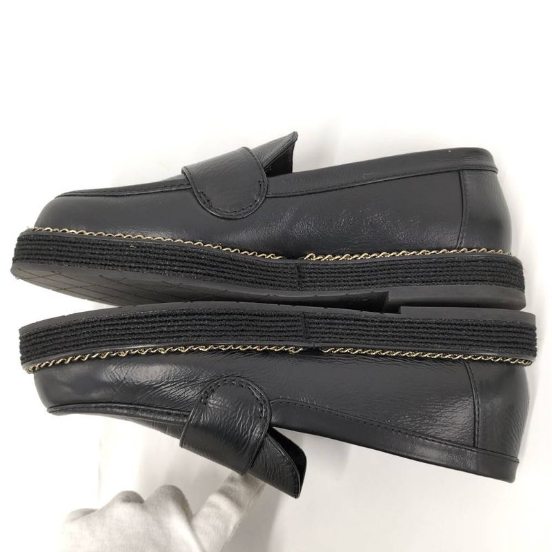 Chanel Loafers Leather Black List 37c