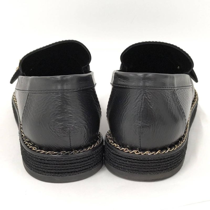 Chanel Loafers Leather Black List 37c