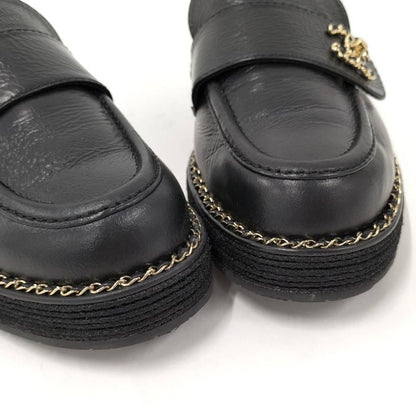 Chanel Loafers Leather Black List 37c