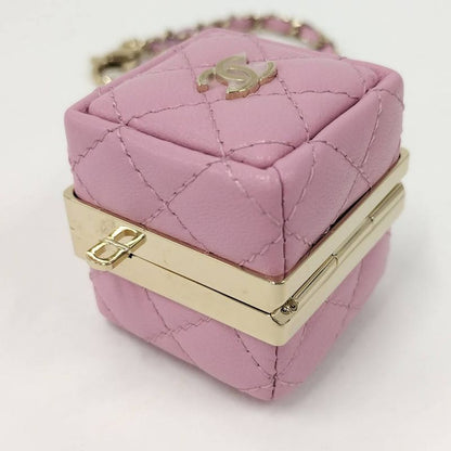Chanel Mini Bag Charm Quilted Lambskin Pink
