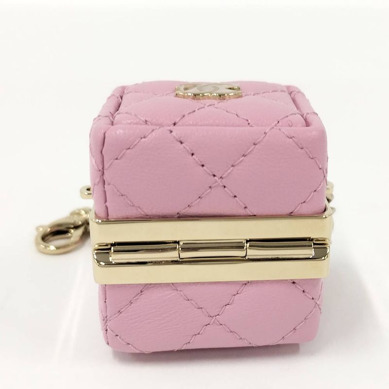 Chanel Mini Bag Charm Quilted Lambskin Pink