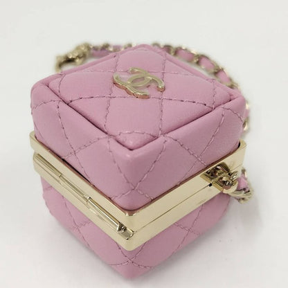 Chanel Mini Bag Charm Quilted Lambskin Pink