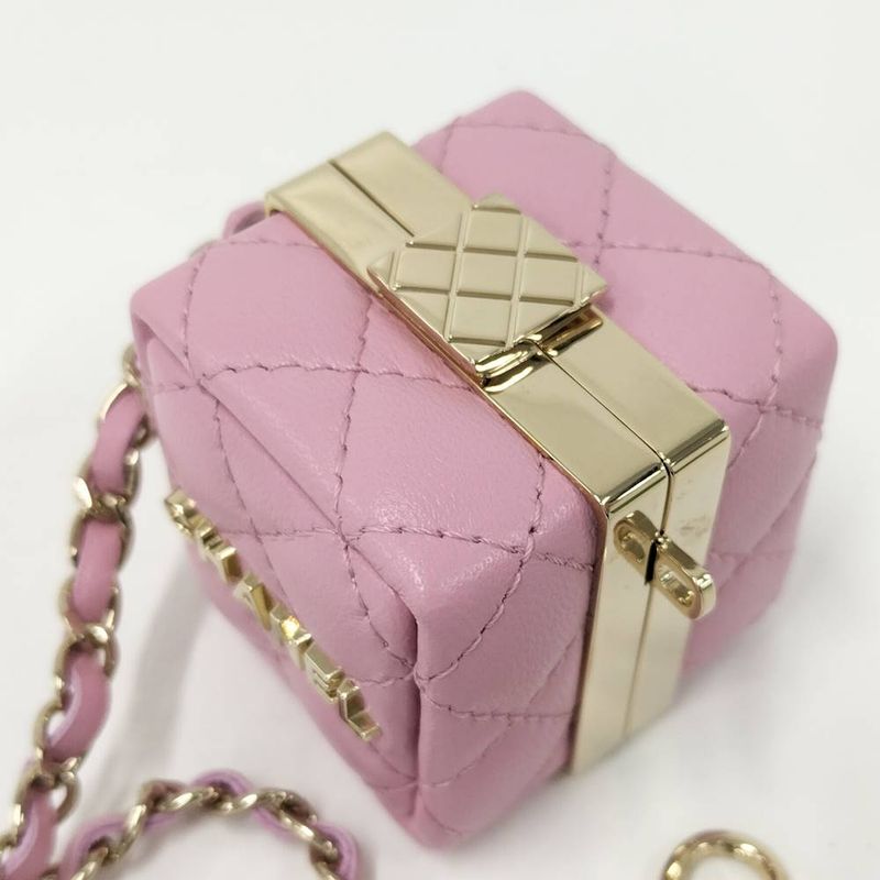 Chanel Mini Bag Charm Quilted Lambskin Pink