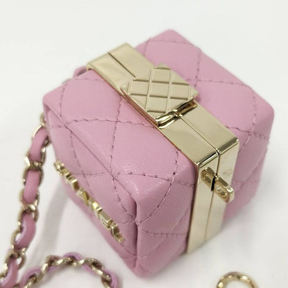 Chanel Mini Bag Charm Quilted Lambskin Pink