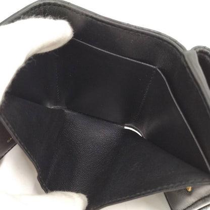 Saint Laurent Origami Tiny Wallet Trifold Compact Leather Black