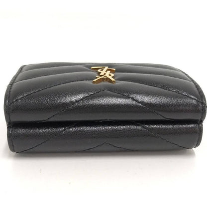 Saint Laurent Origami Tiny Wallet Trifold Compact Leather Black