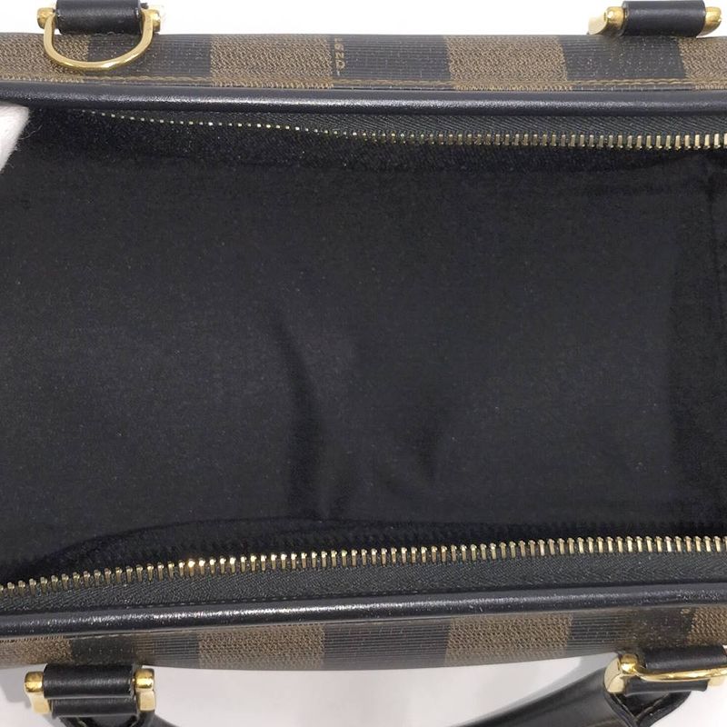 Fendi Pecan Mini Boston Bag Coating Khaki Black
