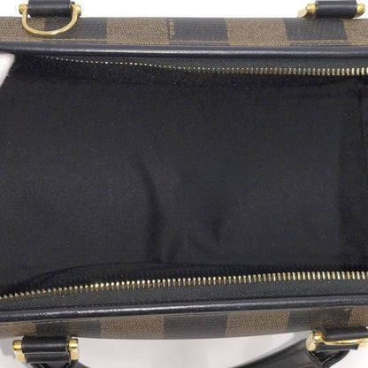Fendi Pecan Mini Boston Bag Coating Khaki Black