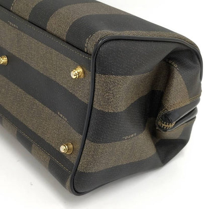 Fendi Pecan Mini Boston Bag Coating Khaki Black