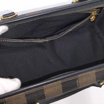 Fendi Pecan Mini Boston Bag Coating Khaki Black