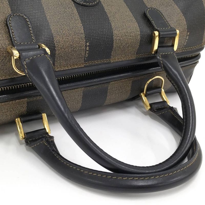 Fendi Pecan Mini Boston Bag Coating Khaki Black