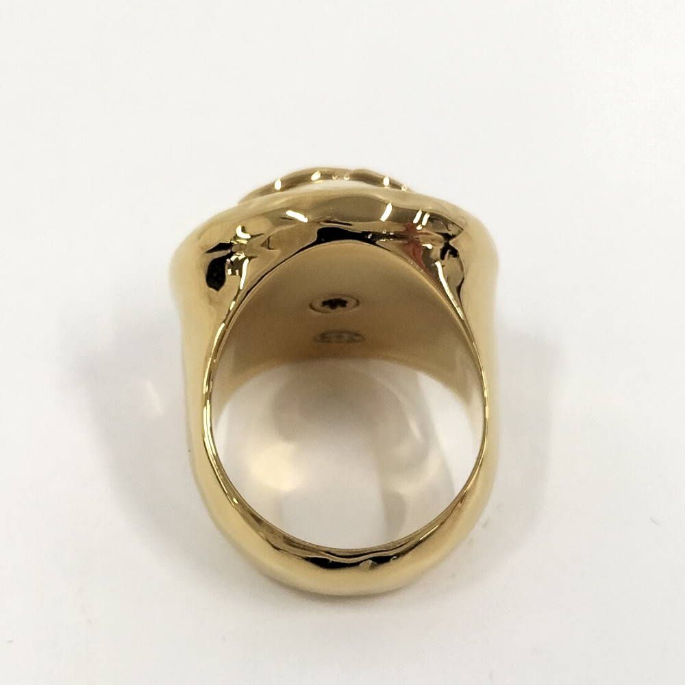 Chanel CC Logo Pearl Ring Gold Plated